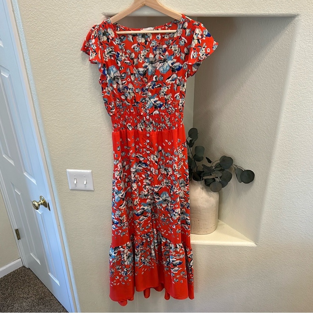 Miss Me Red Floral Maxi Dress - Picture 3 of 7
